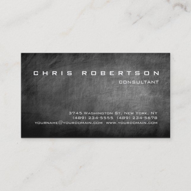 Chalkboard Grau attraktive Charming Business Card Visitenkarte (Vorderseite)