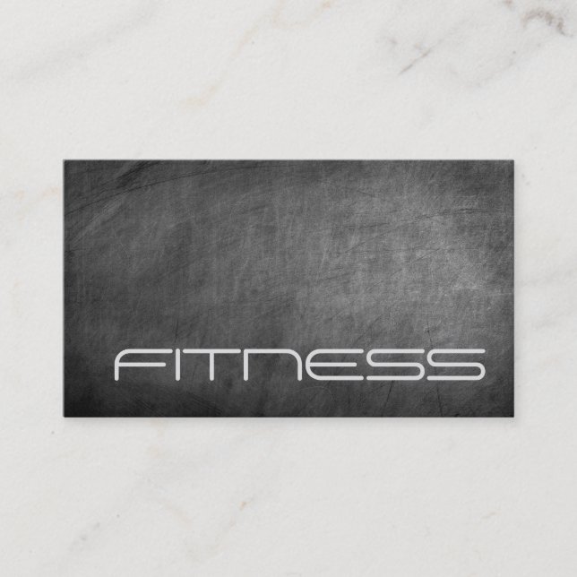 Chalkboard Grau Fitness Sport Business Card Visitenkarte (Vorderseite)