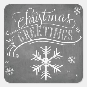 Chalkboard Greetings Collection Quadratischer Aufkleber