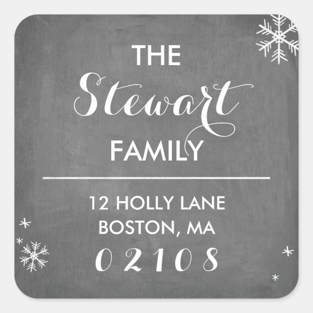 Chalkboard Greetings Collection Quadratischer Aufkleber (Vorderseite)