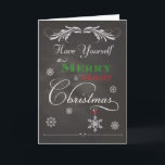 Chalkboard - Haben Sie sich selbst ein fröhlicher  Feiertagskarte<br><div class="desc">Trendy Chalkboard-Urlaubskarte mit Schneeflocken und "Habt euch ein frohes und helles Weihnachtsfest" auf der Vorderseite. von Robn entwickelt,  Grafik von Free Fotoshop Org</div>