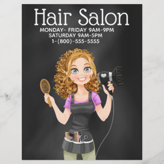 Chalkboard Hair Salon Werbeaktion Flyer