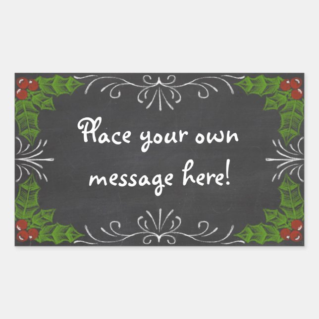 Chalkboard Happy Holidays Rechteckiger Aufkleber (Vorderseite)
