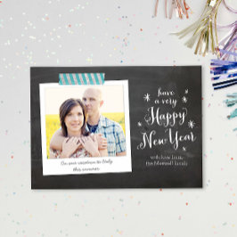 Chalkboard Happy New Year Foto Card Feiertagskarte