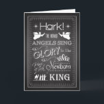 Chalkboard Hark The Herald Angels Sing Card Feiertagskarte<br><div class="desc">Chalkboard Christlichen Weihnachtskarte mit dem Lied "Hark! The Herald Angels Sing",  mit Engeln,  Nordstar,  Wirbel und den drei Weisen. Gib diese trendige Karte dem Christlichen in deinem Leben,  um die Geburt Jesu Christi zu feiern.</div>
