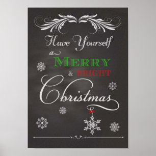 Chalkboard-Have You yourself a Merry & Bright Chri Poster