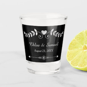 Chalkboard Heart Wedding Celebration Shot Glass Schnapsglas