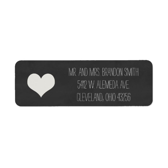 Chalkboard Heart Wedels Labels (Vorne)