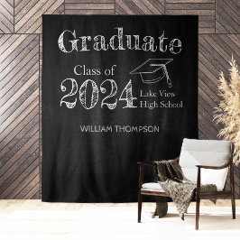 Chalkboard High School Foto Abschluss Hintergrund Wandteppich
