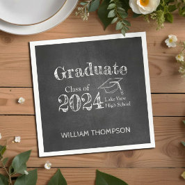 Chalkboard High School Foto Abschluss Serviette