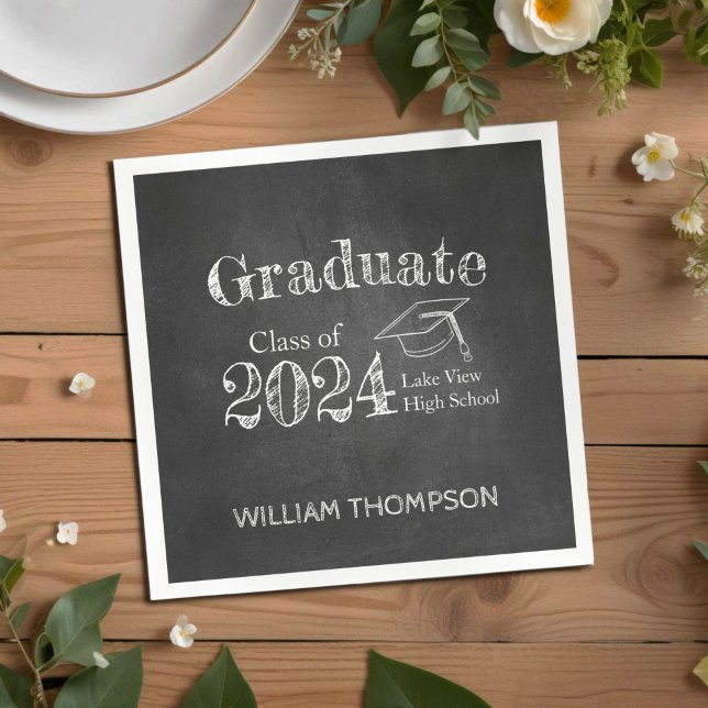 Chalkboard High School Foto Abschluss Serviette (Von Creator hochgeladen)