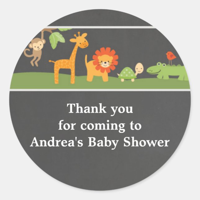 Chalkboard Hintergrund Jungle Safari Sticker (Vorderseite)