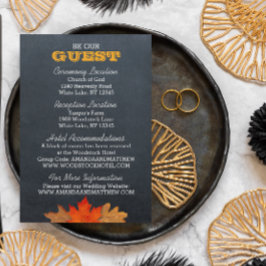 Chalkboard Hochzeitskarte für Herbst Begleitkarte