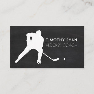 Chalkboard, Hockey Player, Hockeytrainer Visitenkarte