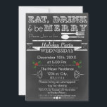 Chalkboard Holiday Party Einladung<br><div class="desc">Chalkboard essen,  trinken & sich amüsieren,  Feierabend,  Weihnachtsfeier Einladung</div>