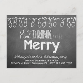 Chalkboard Holiday Party Postkarte Einladung