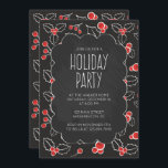 Chalkboard Holly Berries Einladung zur Feier<br><div class="desc">Mit diesen Chalkboard-Einladungen,  die ein wunderschönes Himmelsbeermuster aufweisen,  und Ihren Party-Details,  die im modernen Schriftart geschrieben sind,  laden Sie Ihre Freunde und Familie zu Ihrer Feier ein. Die meisten Designelemente können je nach Wahl/Vorliebe neu formatiert/verschoben/gelöscht/geändert werden.</div>