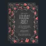 Chalkboard Holly Berries Einladung zur Feier<br><div class="desc">Mit diesen Chalkboard-Einladungen,  die ein wunderschönes Himmelsbeermuster aufweisen,  und Ihren Party-Details,  die im modernen Schriftart geschrieben sind,  laden Sie Ihre Freunde und Familie zu Ihrer Feier ein. Die meisten Designelemente können je nach Wahl/Vorliebe neu formatiert/verschoben/gelöscht/geändert werden.</div>