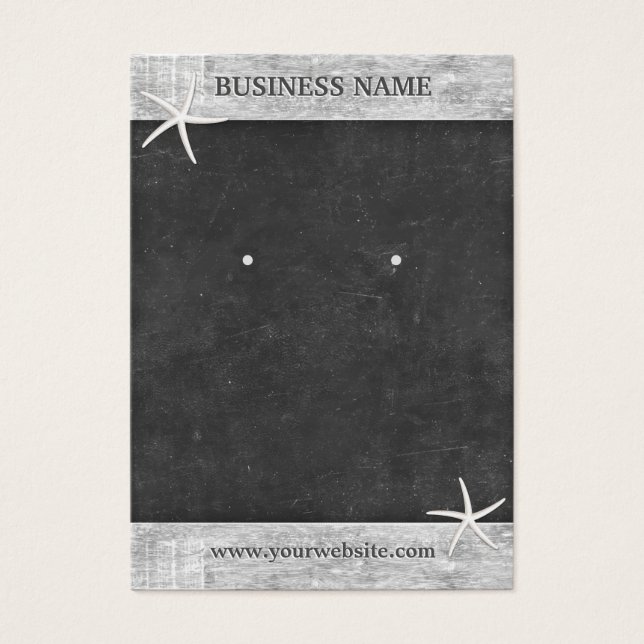 Chalkboard Holzborder Starfish Ohrring Display (Vorderseite)