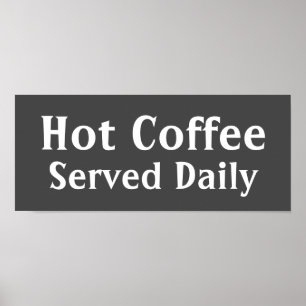 Chalkboard Hot Coffee Sign Poster
