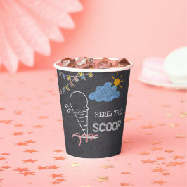 Chalkboard Ice Cream Scoop Zeichnend Babydusche Pappbecher