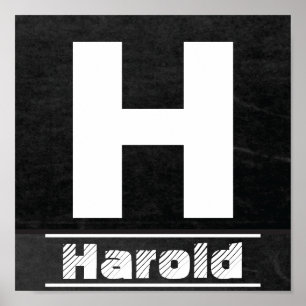 Chalkboard Initial H   Personalisieren Poster