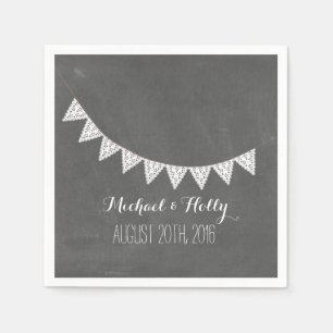 Chalkboard Inspiriert Eyelet Bunting Wedkins Serviette