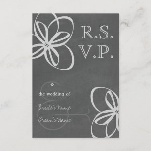 Chalkboard Inspiriert florale Moderne Hochzeit RSV RSVP Karte