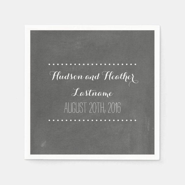 Chalkboard Inspiriert Hochzeit Napkins Serviette (Vorderseite)