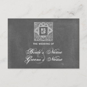 Chalkboard Inspiriert Hochzeitsrampe RSVP Karte