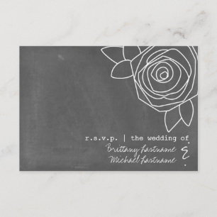 Chalkboard Inspirierte Rose Hochzeit RSVP Karte
