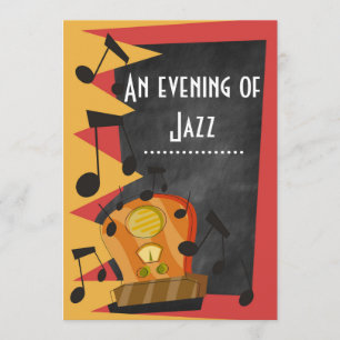 Chalkboard Jazz Blues Theme Party Einladung