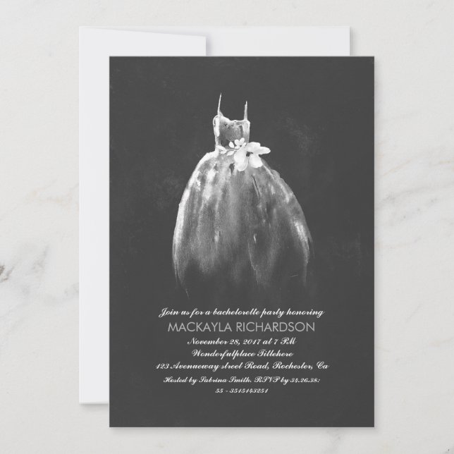 Chalkboard Junggeselinnen-Abschied Elegante Weddin Einladung (Vorderseite)