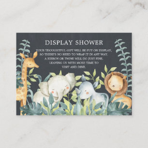 Chalkboard Jungle Animals Baby Geschenkdusche Begleitkarte