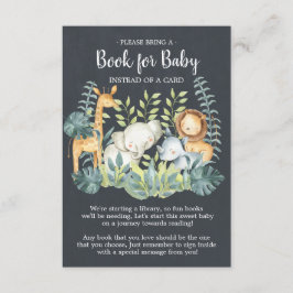 Chalkboard Jungle Baby Shower Book for Baby Card Begleitkarte