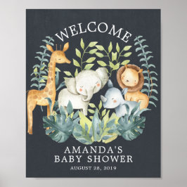 Chalkboard Jungle Welcome Baby Duster Poster