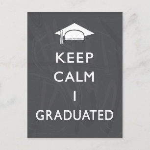 Chalkboard Keep Calm Graduation Thank You Postkarte