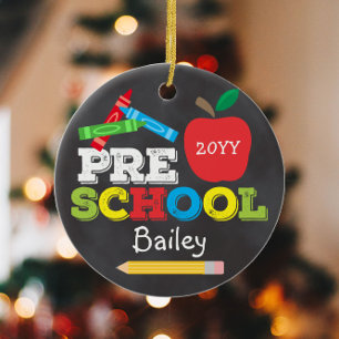 Chalkboard "Keepake"-Vorschulen - farbenfrohe Kind Keramik Ornament