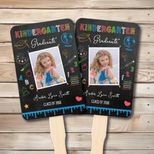 Chalkboard Kindergarten Abschluss Fan Fächer
