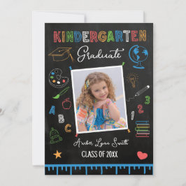 Chalkboard Kindergarten Abschluss Foto Einladung