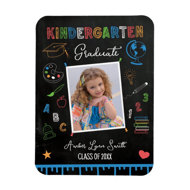 Chalkboard Kindergarten Abschluss Magnet (Vertikal)