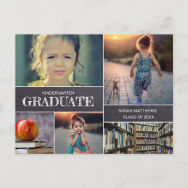 Chalkboard Kindergarten Graduate Foto Collage Ankündigungspostkarte