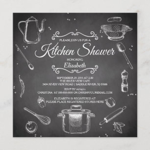 Chalkboard Kitchen Bridal Dusche Einladung
