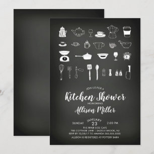 Chalkboard Kitchen Bridal Dusche Einladung