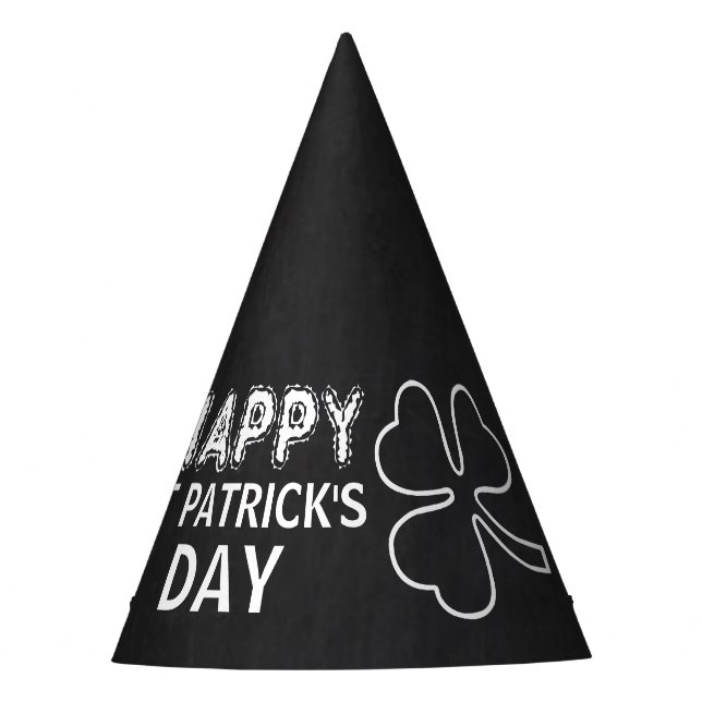 Chalkboard-Kleeblatt, St Patrick's Day Party Partyhütchen (Vorderseite)