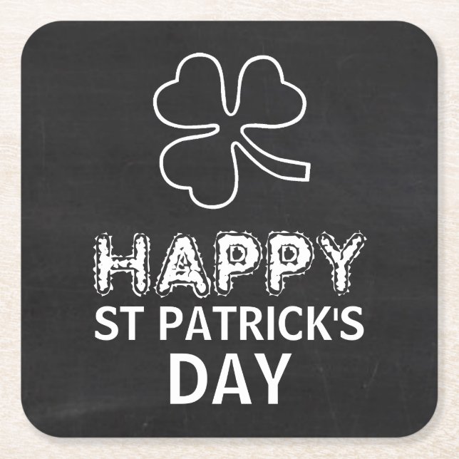 Chalkboard-Kleeblatt, St Patrick's Day Rechteckiger Pappuntersetzer (Vorderseite)
