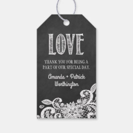 Chalkboard Lace Gastgeschenk Hochzeit Danke, dass Geschenkanhänger