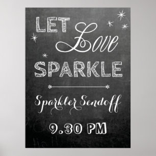 Chalkboard lass Liebe Sparkler Hochzeitschild Post Poster