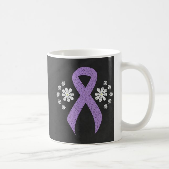 Chalkboard Lavendel Awareness Ribbon Tasse (Rechts)