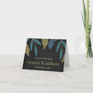 Chalkboard Leaf Wedding Vielen Dank Dankeskarte